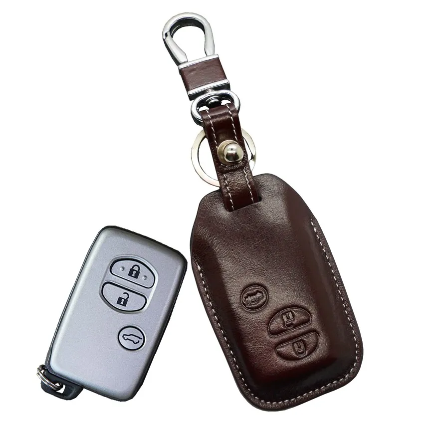 Кожаный держатель для ключей Toyota Highlander Pruis Camry LC150 Prado защитный чехол