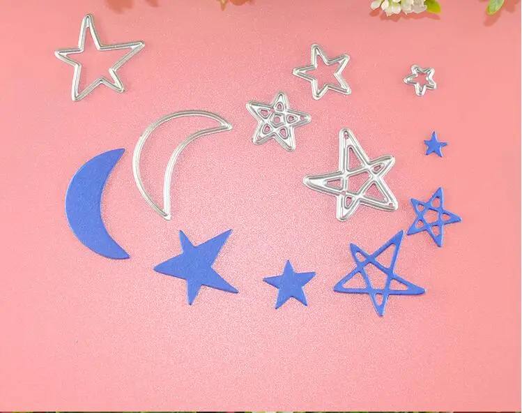 6 шт. металлическая высечка moon star для скрапбукинга выбивающаяся папка подходит
