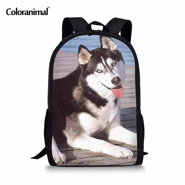 H1025C Coloranimal, школьные сумки для мальчиков, крутые, 3D, Хаски, животные, печать, Mochilas, рюкзак для девочки-подростка, Повседневные детские сумки через плечо - Цвет: H1025C