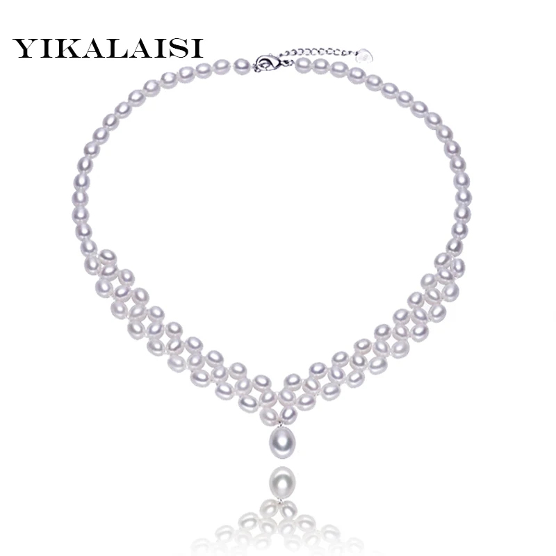 

YIKALAISI Elegant Pearl jewelry necklaces customized length 100% natural pearl Fashion freshwater pearl necklaces For Women