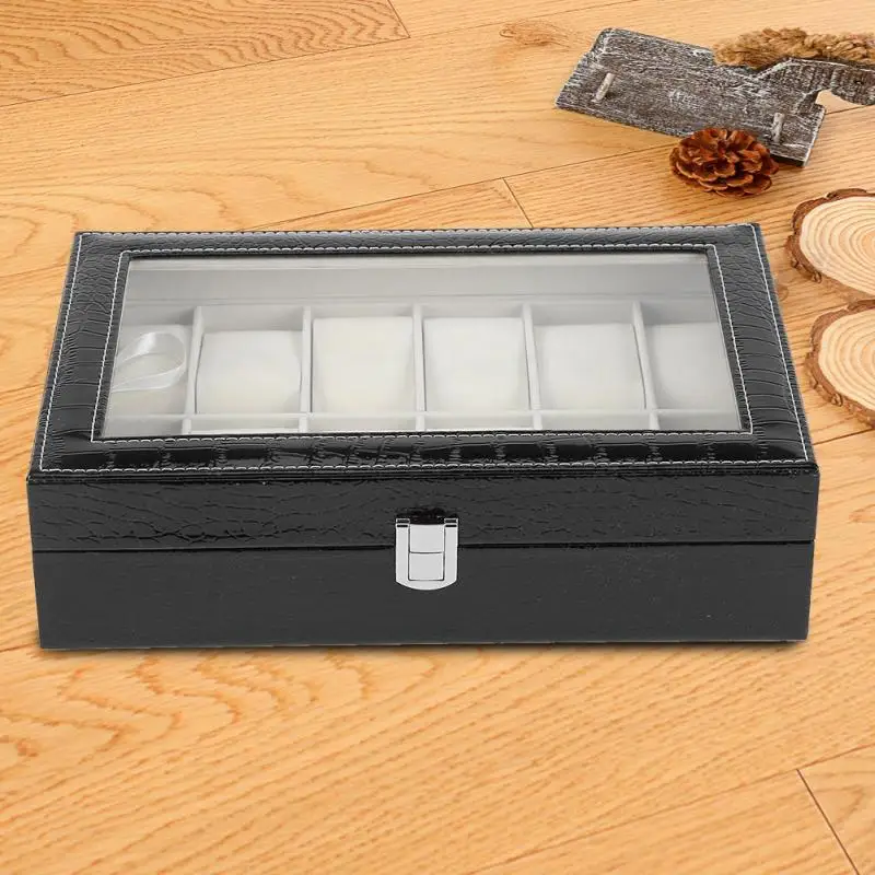 Чехол для часов из искусственной кожи 12 мягких подушек органайзер хранения