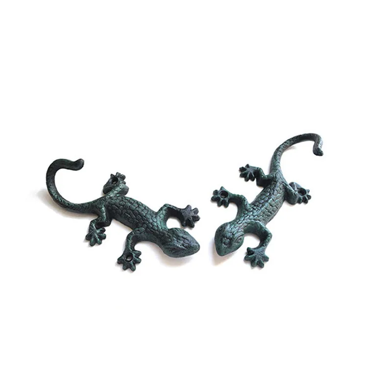 1 шт. чугунный крючок для ключей, тканевый колпачок, вешалка Gecko, настенный крючок, винтажный садовый аксессуар