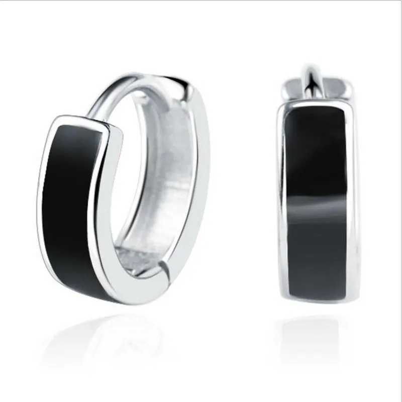 

Trendy Male Hoops Earrings Jewelry Women Fashion Silver Plated Earrings For Men Accessories Vintage Lady Birthday Predent