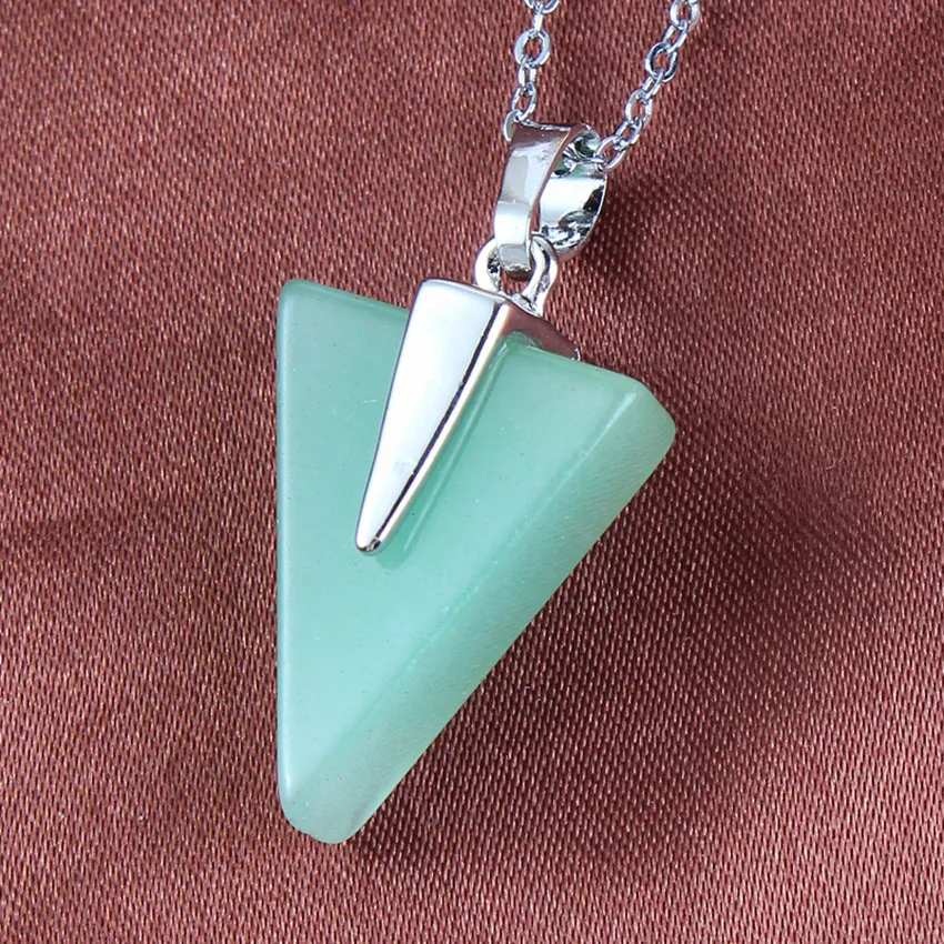 Тренд-бисер посеребренный геометрическая форма кулон аметисты цепь ожерелье