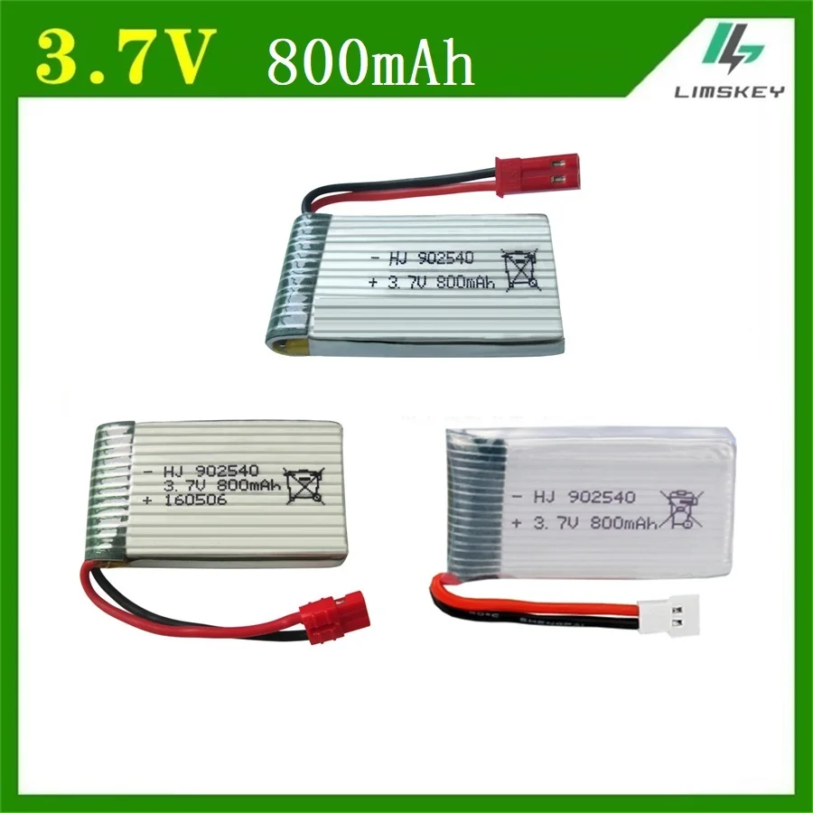 1 шт. 3,7 в 800 мАч 902540 батарея для Syma X5C X5SC X5SW M68 X5HC X5HW X400 X800 четырехосная модель самолета 3,7 в 800 мАч Lipo батарея
