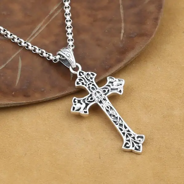 Pendant Necklace 925 Серебряный крест кулон ожерелье винтажный Стерлинговый серебряный крестик с Иисусом Христом кулон крест ювелирные изделия кулон ожерелье - Окраска металла: Pendant Necklace