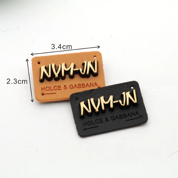 20 шт./лот черные/коричневые нашивки из искусственной кожи с матовой бронзовой