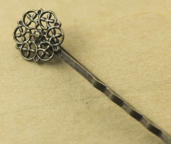 ( 40 шт./лот ) 14 мм цветок кабошон база античная бронзовая / старинные штырь волос