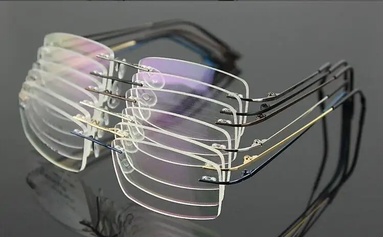 6 рамки Цвета Hingless с эффектом памяти Титан металлическая складная рукоятка очки