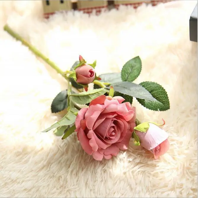 Pink 2 YO CHO 2 головки настоящие Розы Свадебные цветы Искусственный Пион Шелковый бархат цветок Свадебный букет украшение для дома вечерние Decoracion - Цвет: Pink 2