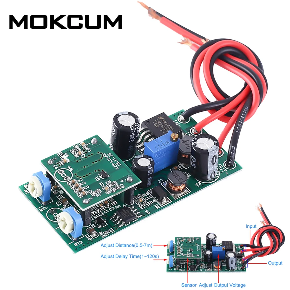 DC 5V 3 V 12V 36V микроволновый радар Датчик Модуль реле выходной переключатель