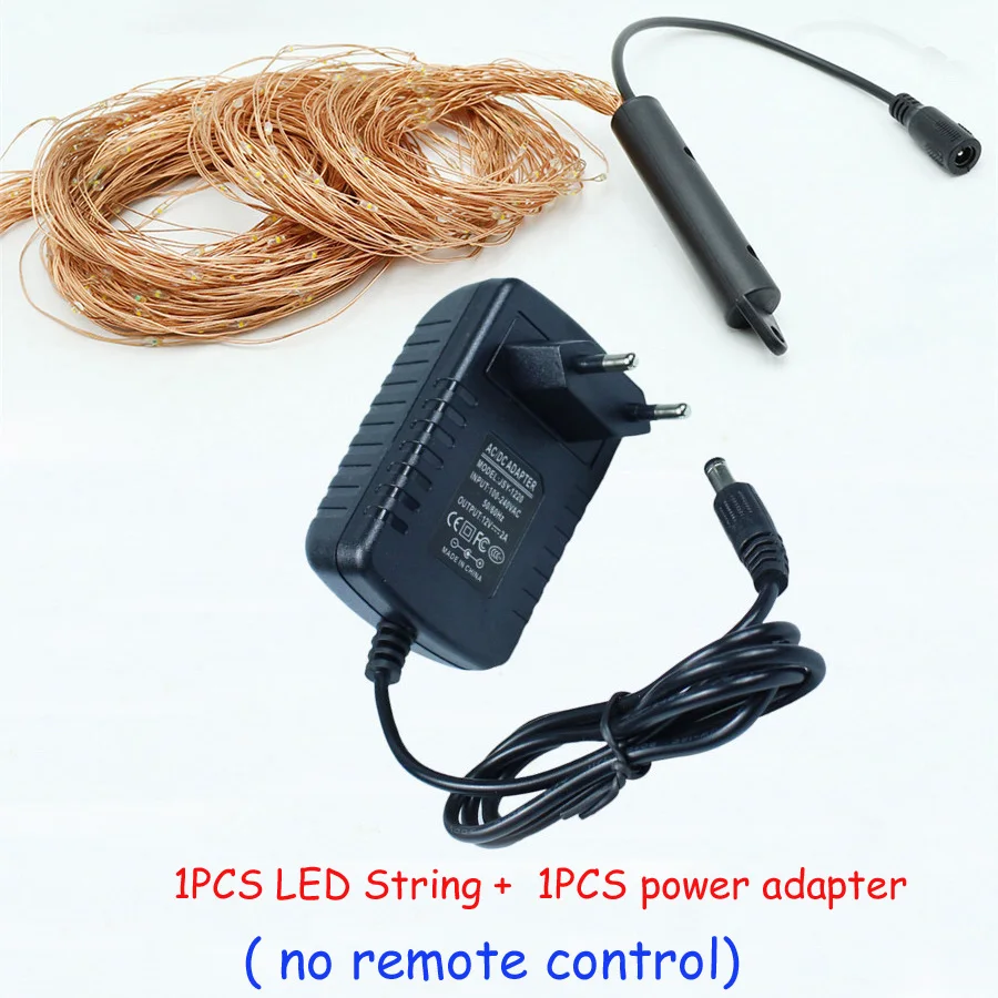 1x string 1xPower Водонепроницаемые декоративные гирлянды из лозы, 20 нитей, 400 светодиодов, подвесные мерцающие сказочные огни с пультом дистанционного управления для сада, рождественской елки - Испускаемый цвет: 1x string 1xPower