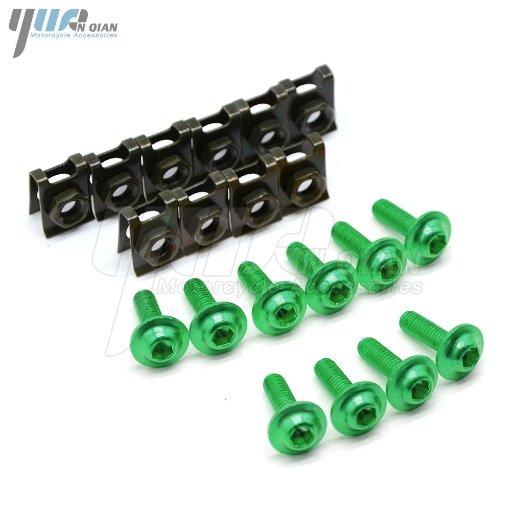10 pieces 6mm motorcycle fairing body screws for suzuki rm 125 v-strom dl650 drz400 bandit 600 mv agusta f4 rr | Автомобили и