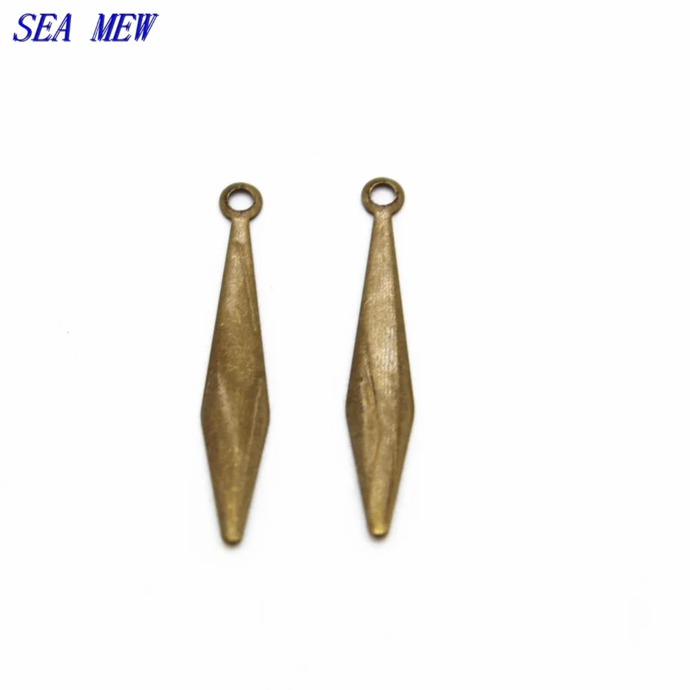 

SEA MEW 1000 PCS 3mm*20mm Brass Antiqued Bronze Vintage Metal Rhombus Slice Connectors For Jewelry Making
