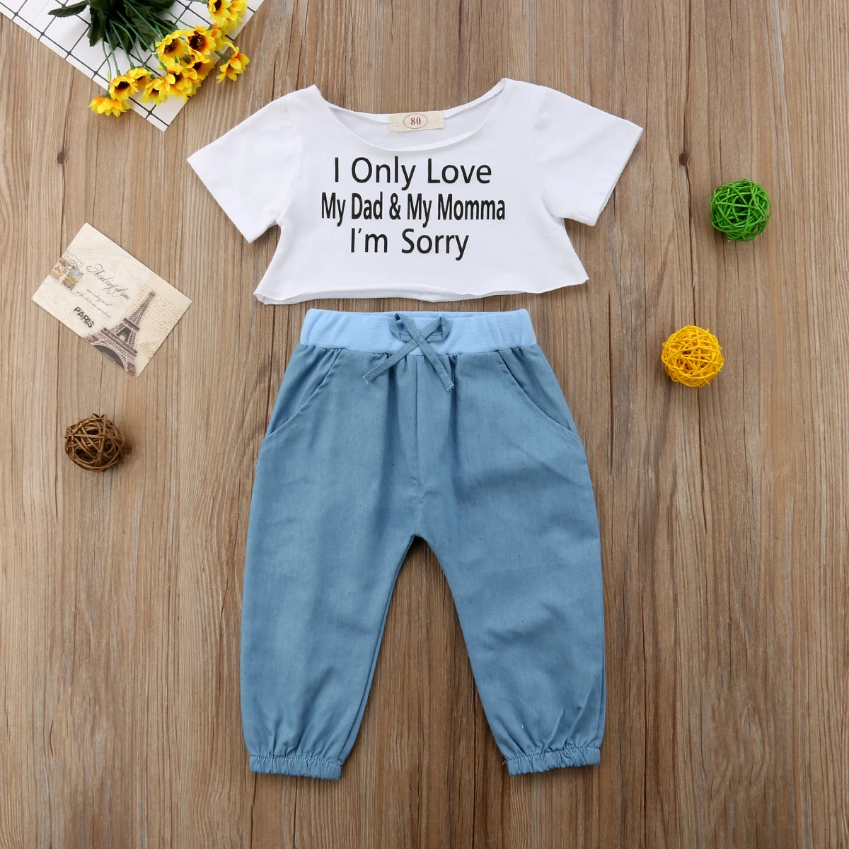 Новинка 2018 летние модные повседневные комплекты для маленьких девочек топы с