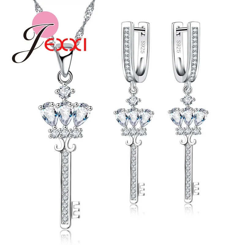 Изящный дизайн лампы Серебряный кристалл набор украшений для женщин Свадебное