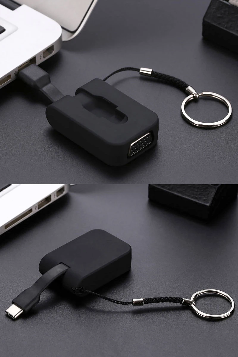 USB C Type к VGA адаптер 3 1 USB-C видео конвертер для 2017 MacBook Pro Samsung Galaxy S8 S9/S8S9Plus/Note8/HAWEI P20 |