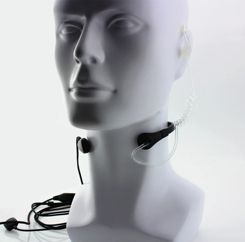 TK микрофон для горла PTT Laryngofon воздушная трубка гарнитура динамик Baofeng рация CB Radio