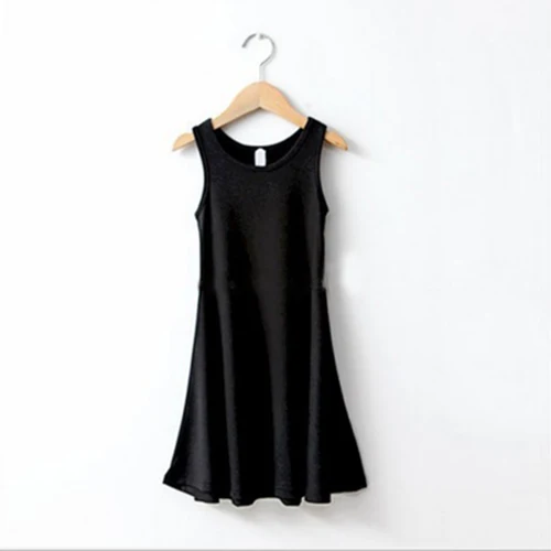New Baby Girls Dress Brand Summer Beach Style Solid Sleeveless Princess Dresses For Casual Clothing 2-12years | Детская одежда и