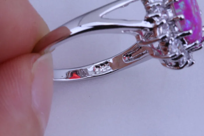 Любовный монолог изысканный розовый огненный опал и кубический цирконий кольцо