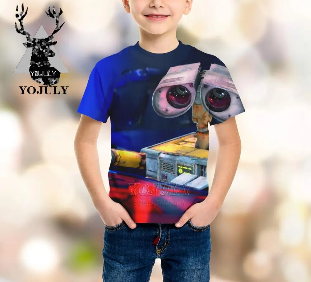 2 YOJULY Robot WALL. E/футболка с 3d принтом для мальчиков и девочек-подростков детская Милая футболка с короткими рукавами Топы, детская одежда лето A111 - Цвет: 2