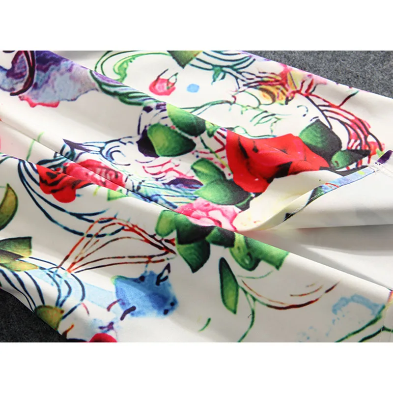 CR/Модная женская юбка карандаш из полиэстера с цветочным принтом и розами