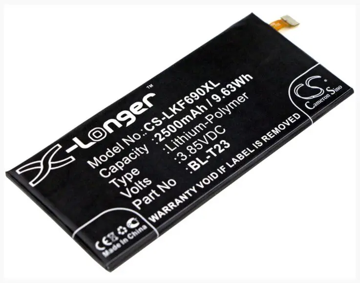 Аккумулятор Cameron Sino 2500 мАч для LG F690L F690S K500 K500H K580 K580AR K580F K580H K580Y X Cam 4G BL T23