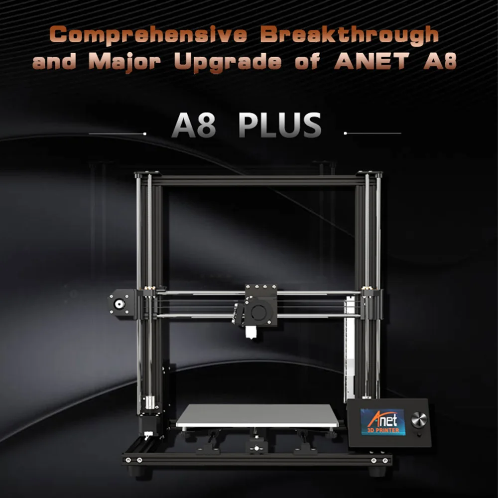Anet A8 плюс Модернизированный Высокоточный DIY 3D-принтеры самостоятельной сборки 300*300*350 мм Большой принт Размеры Алюминий рама из сплава