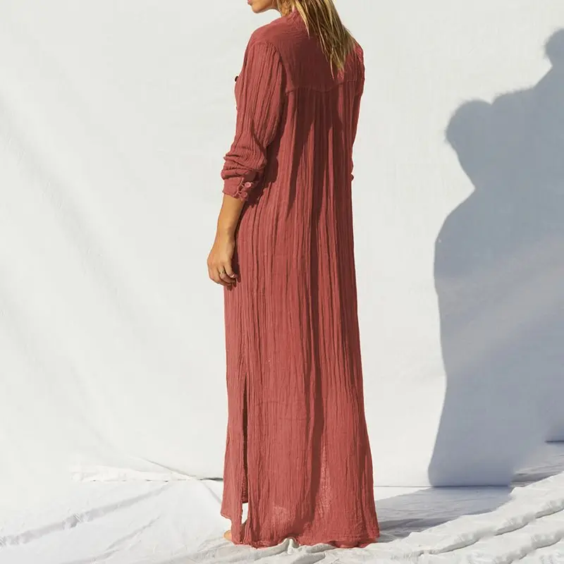 Женское длинное платье с v образным вырезом Boho летнее пляжное свободного размера