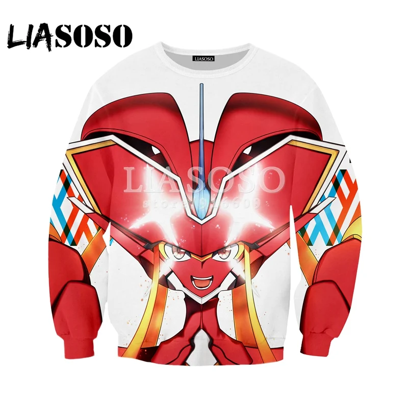 LIASOSO/новая футболка с 3D принтом DARLING in the FRANXX Zero Two 02/толстовка капюшоном/толстовка