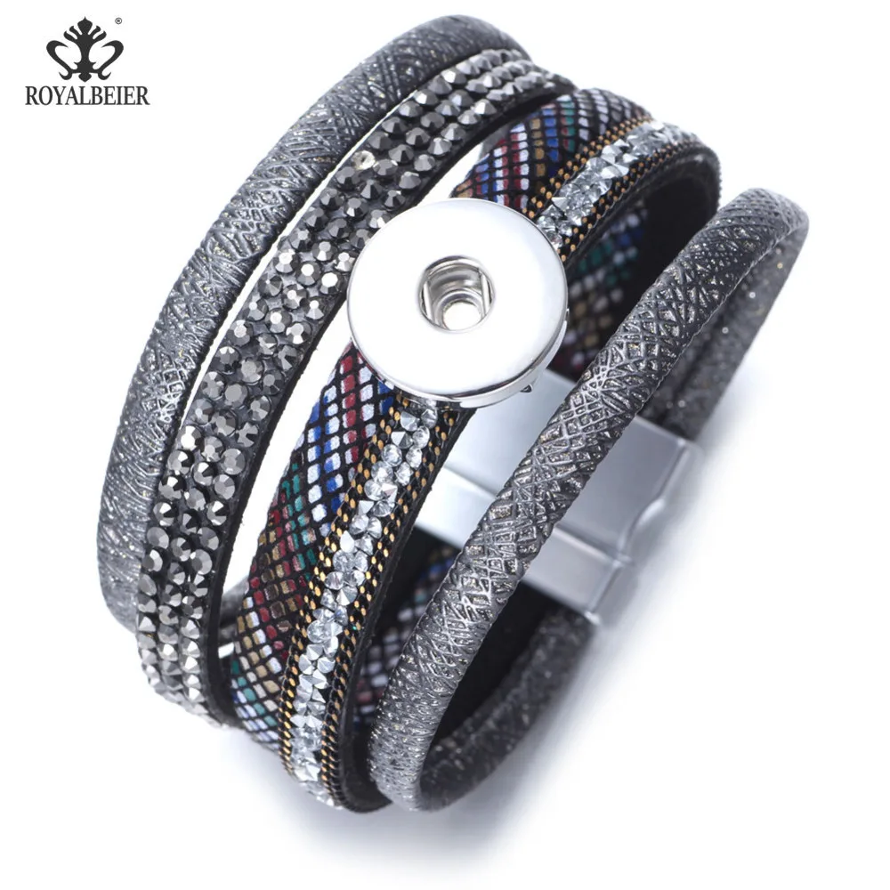 1 шт. мужской браслет из ПУ кожи 18/20 мм|bracelet fit|button braceletsnap button bracelet |