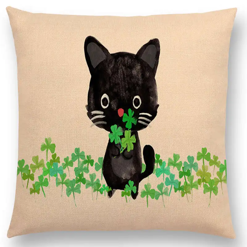 Новый Интересный Карикатурный Милый Животных Теплое Сердце Счастливые Дни Кошка Фламинго Пингвин Кролик Красочный Чехол Для Подушки Наволочка.