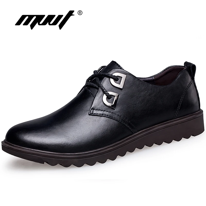 

MVVT Genuine Leather Shoes Men Oxfords Business Dress Men Formal Shoes luxury Cow Leather Flats Wedding Shoes