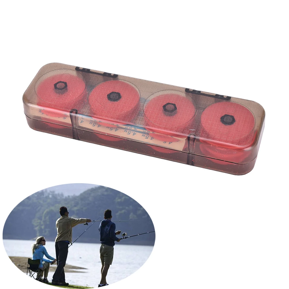 

New 8Pcs/Box Foam Winding Board Fishing Line Fishing Tackle Boxes Shaft Bobbin Spools Tackle Box RED Utility Line Box