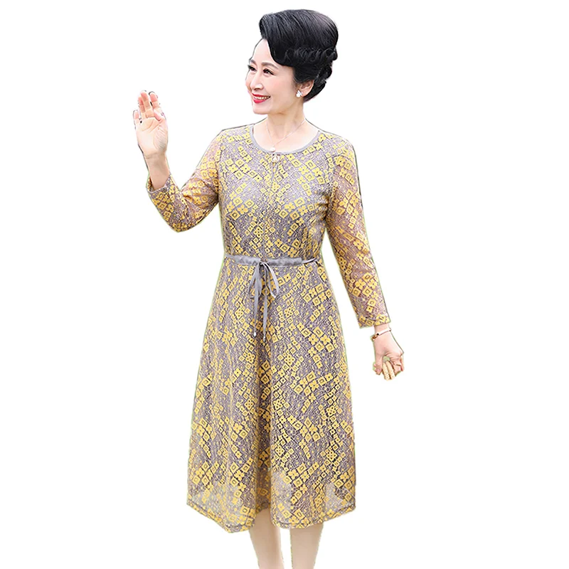 

Plus Size Women Dress Floral Print Lace long Sleeve Casual Summer Dress O neck Chiffon Dresses Robe Femme Beach Party Vestido