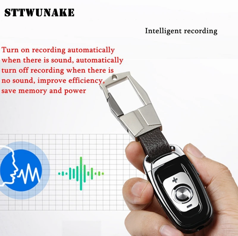 STTWUNAKE мини ключ скрытый диктофон Профессиональный цифровой 8 Гб HD шумоподавление время штамп шпион диктофон