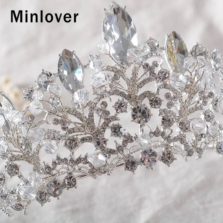 Женские свадебные диадемы Minlover со стразами в стиле барокко HG176|Украшения для волос| |