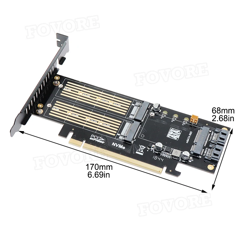 M.2 NVMe SSD NGFF к PCIE 3,0X16 адаптер M Key B Ключ mSATA PCI Express 3,0 NVME m.2 SSD& m.2 AHCI NGFF& mSATA 3 в 1 конвертер