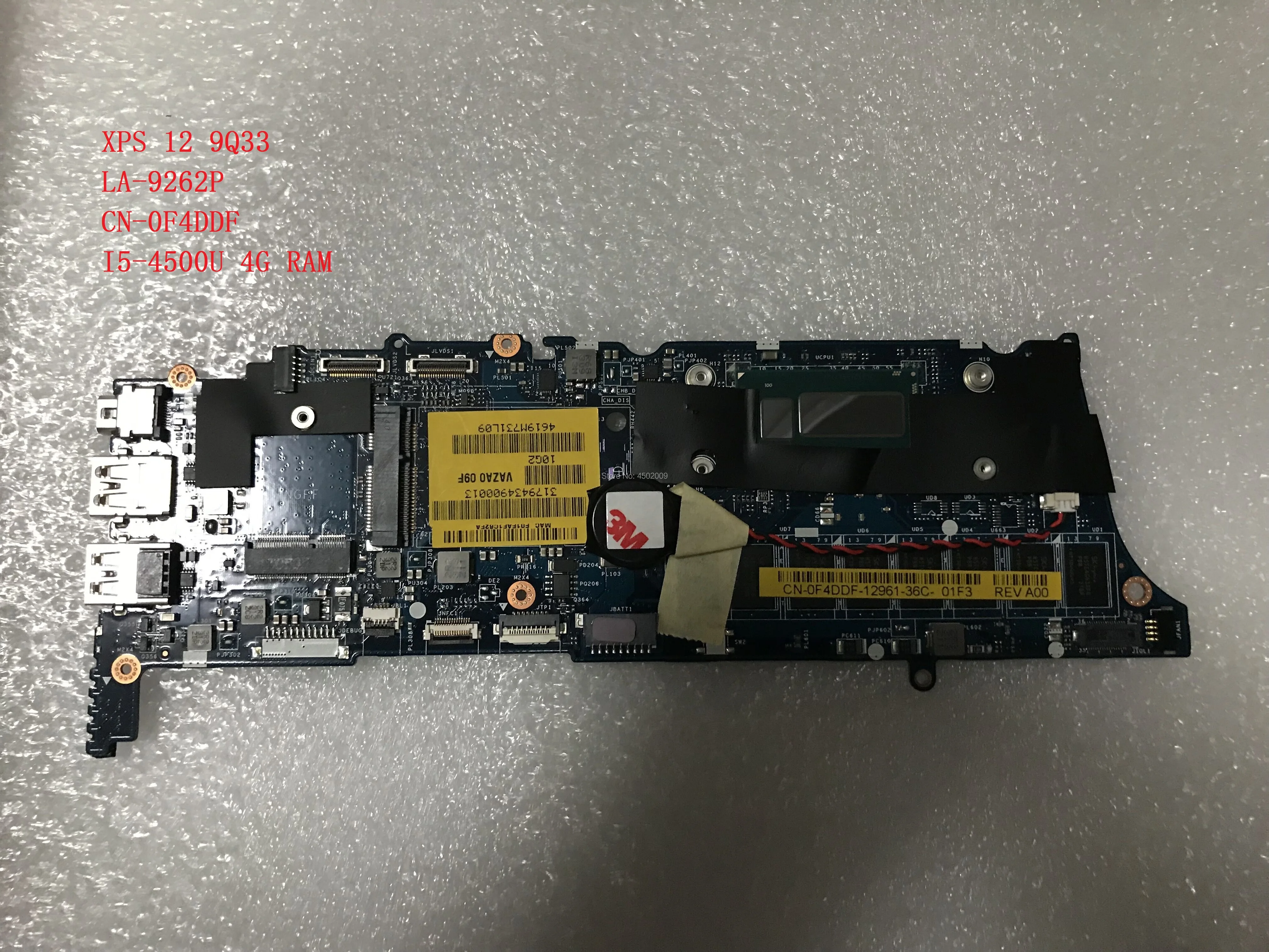 Новая материнская плата SHELI для ноутбука dell XPS 12 9Q33 LA 9262P CN 0F4DDF F4DDF с фонарем 4G RAM 100%