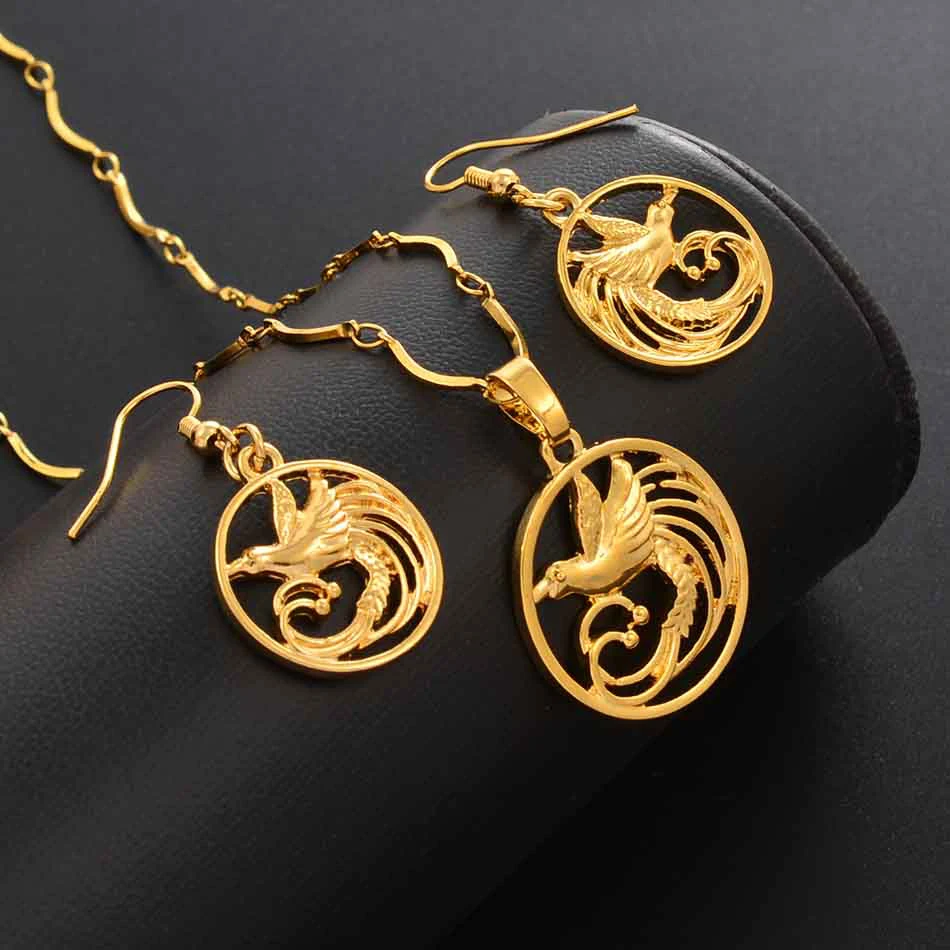 Anniyo пение ожерелья с птицей и серьги в наборе из Папуа-Новой Гвинее Jewellery PNG