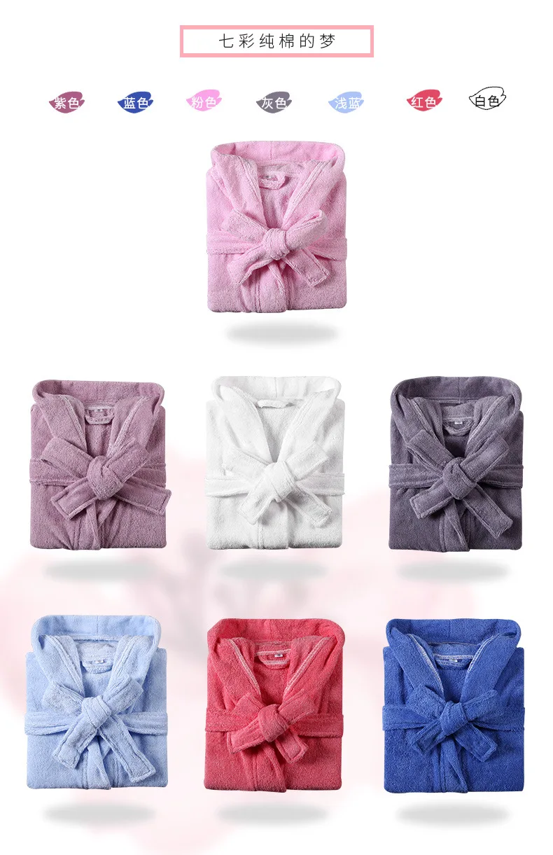 Детский банный халат из чистого хлопка мягкий дышащий впитывающий воду удобный с