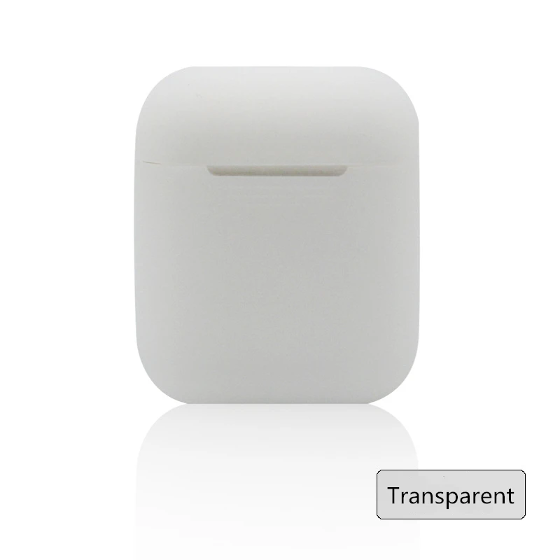 Transparent Чехол для airpods, защита от пыли, аксессуары, силиконовый чехол для iphone airpods, чистый/кожа, TPU, 17 цветов, беспроводные наушники airpods - Цвет: Transparent