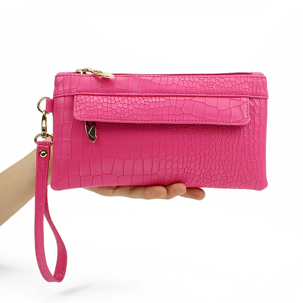 Мягкий женский длинный кошелек Женский браслет для смартфона сумочка кожаная