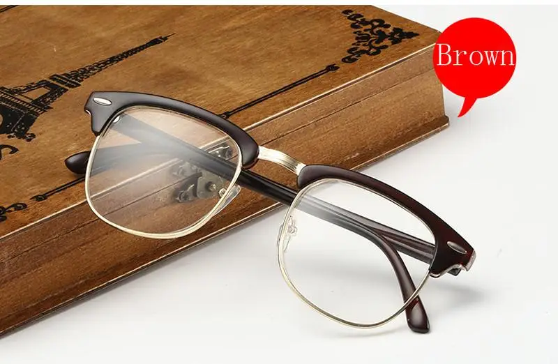 Eyeglasses DN001 C4 Классические ретро очки с прозрачными линзами для девушек, очки для близорукости, модные брендовые Дизайнерские мужские и женские очки, оптика, полуоправа, металлические очки - Цвет оправы: Eyeglasses DN001 C4