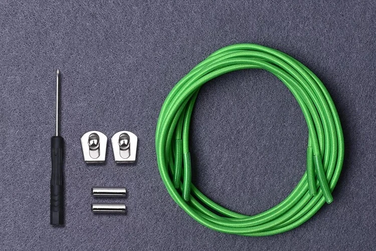 Green 1 пара эластичных шнурков с металлической пряжкой новые шнурки без галстука для детей и взрослых быстро ленивые кроссовки шнурки - Цвет: Green