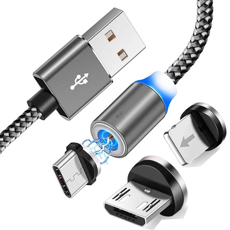 Магнитный кабель Micro USB для iPhone Xiaomi Huawei Type C магнитное зарядное устройство зарядка