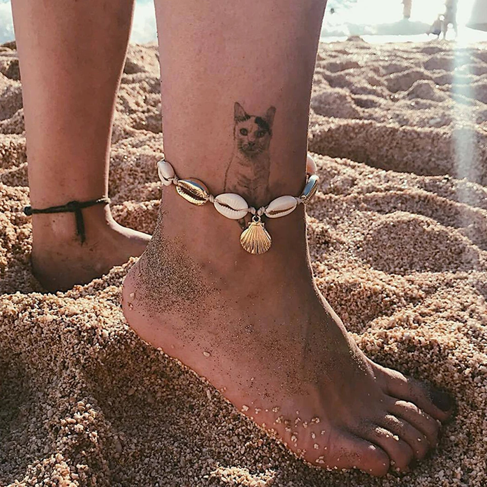 1 шт. для женщин простой золото в виде ракушки кожаный веревочный браслет с