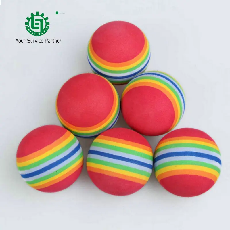 

10 Pcs/set Golf Swing Training Indoor Practice Golf Accessories Light-weight Golf Ball Golf Rainbow Stripe Foam Practice Balls