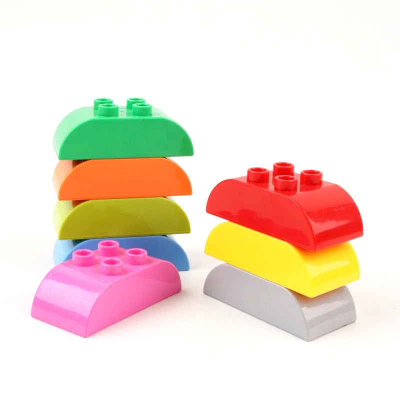 6 шт./лот 2x4dots изогнутые кирпичи крупные частицы строительные блоки аксессуары