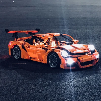 DHL lepinblocks 20086 20087 20001 Technic Race Car Building Blocks Bricks 42083 42056 Christmas Gift Bugatti car Chiron - Цвет: 20001 with LED